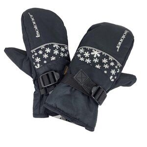 isotoner Kids Waterproof Winter Mittens Fleece Lining Black Small Medium New